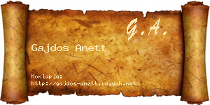 Gajdos Anett névjegykártya